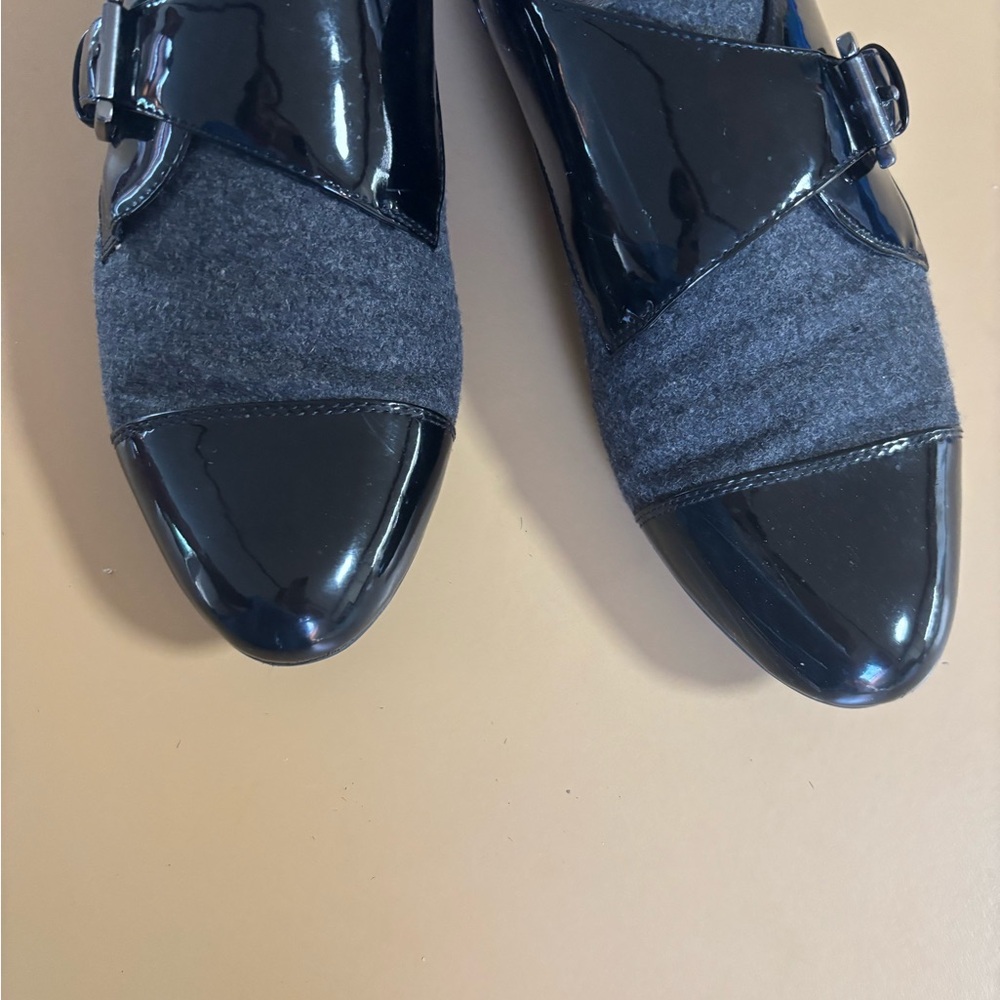 Nine West Black and Gray buckle flats size 8 - Picture 4 of 8
